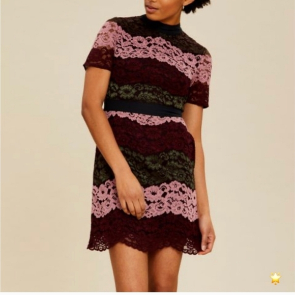 ππ Ted Baker Jaseyy Sheath Lacey Dress Crew Neck Short-Sleeve PTP: 20" - Picture 6 of 16